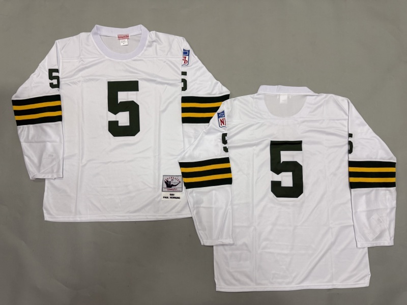 Men 2025 Green Bay Packers #5 Hornung white Throwback Limited NFL Jersey style 001->miami dolphins->NFL Jersey
